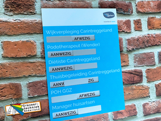 Aanwezig afwezig bord